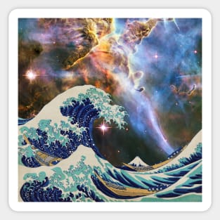 The Great Wave - Hokusai - Galaxy Sticker